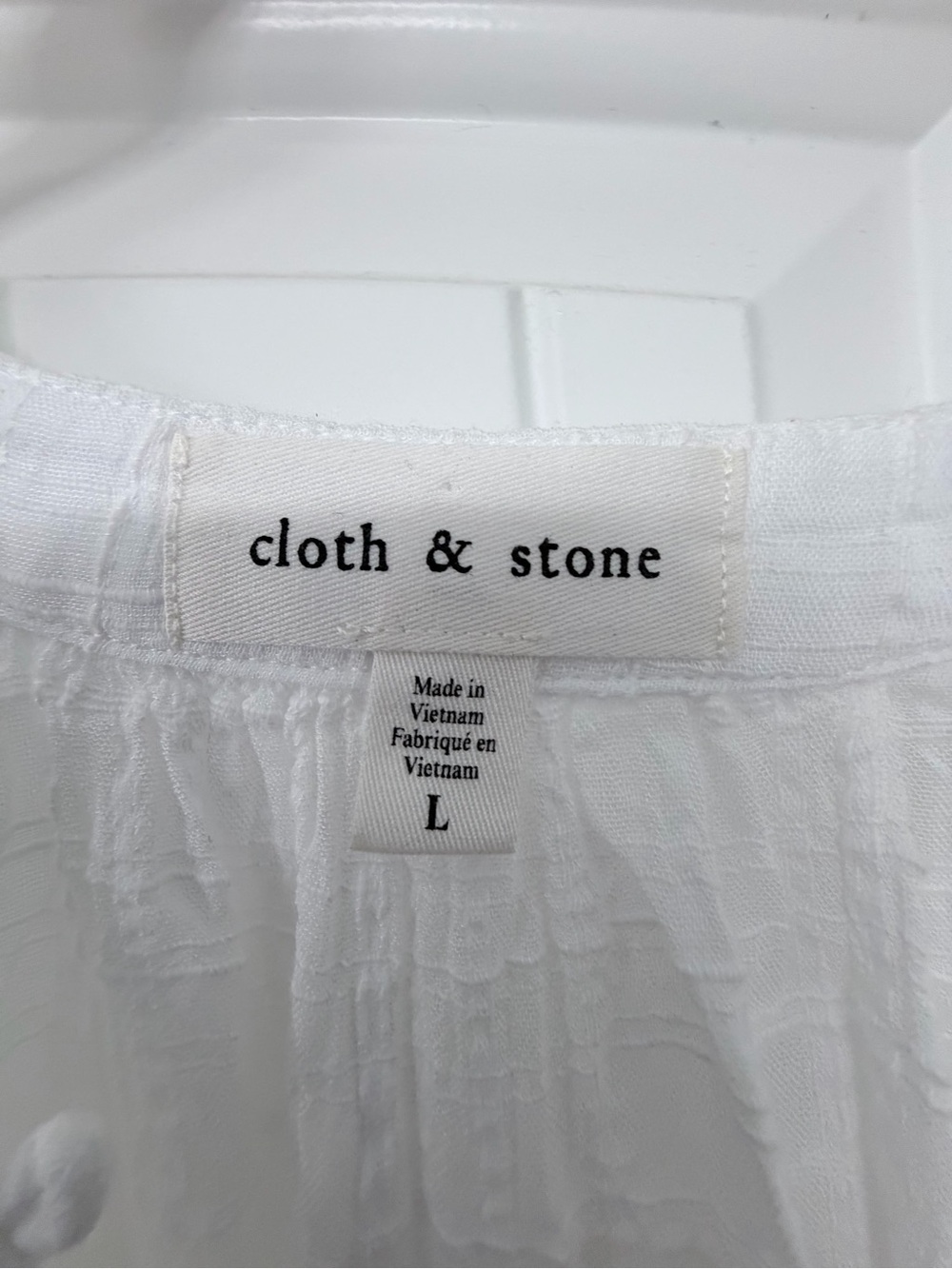 Cloth & Stone White Textured Popover Blouse Size L- Anthropologie - Picture 5 of 7